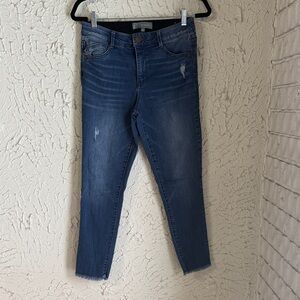 Wit & Wisdom Distressed Blue Ankle Jeans